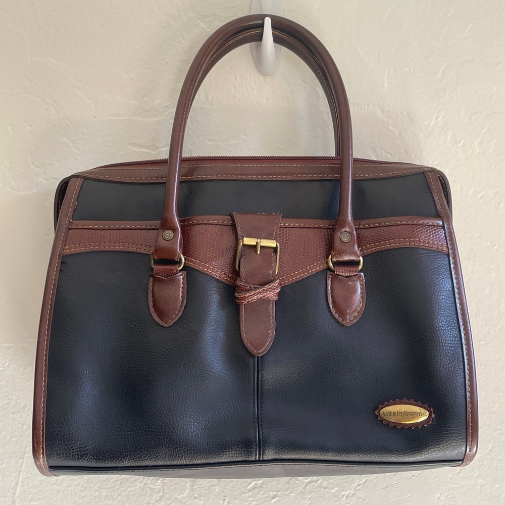 Liz Claiborne Black and Brown Handbag Vintage